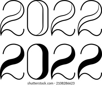 2022 new year. Stylish font 2022