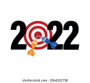 2022 New Year target concept.
