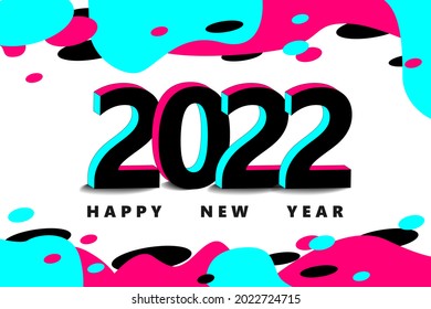 2022 New year. Tiger horoscope sign.  2022 logo design. Greeting card in the style of social media. Flat minimalistic vector illustration. EPS10