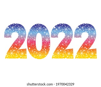 2022 New Year two thousand twenty two decorative number