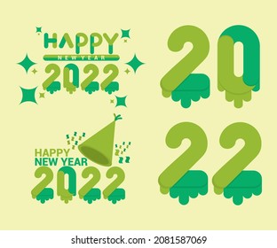 Colección de diseños de vectores de año nuevo 2022