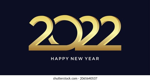 2022 new year vector logo. Greeting design gold number of year. Design for greeting card, invitation, calendar, etc.