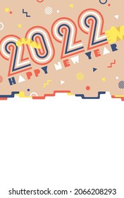 2022 New Year's card template. Please use it by putting a message in the copy space. Since it is vector data, it can be easily edited.