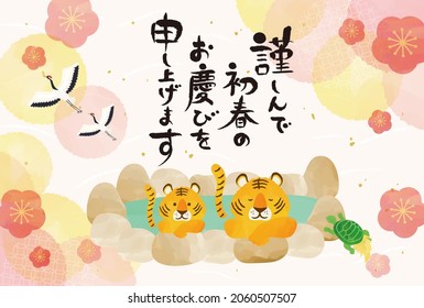 2022 New Year's greeting card: Hot springs and a tiger
Translation: I wish you a Happy New Year!