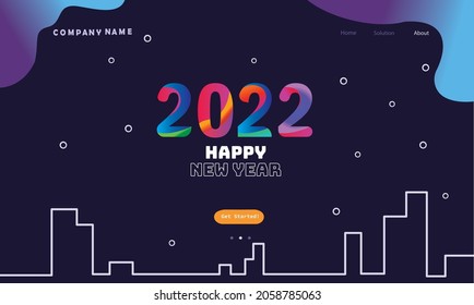 2022 New Year's Vector Firework Figures for Website Design. Winter Holiday Greeting Cards or Seasonal Flyers