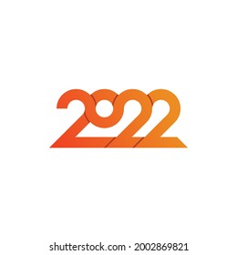 2022 number celebration happy new year modern simple template logo design vector