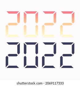2022. Number 2022 drawn in flat digital style. Vector illustration 