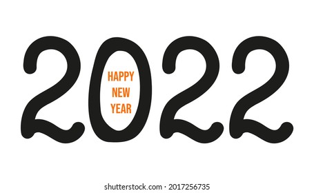 2022 number on white background.  2022 logo text design. Happy New Year. Vector illustration isolated on white background.  Text design for  card, brochure,  banner ets.