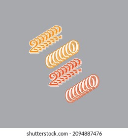 
2022 number text illustration with outdoor shadow on a festive red background.Holiday greeting card design.Happy 2022 New Year!