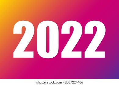 2022, numbers on a colorful gradient background, vector