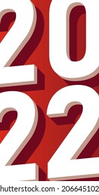 2022 auf rotem Hintergrund. Neujahrsbanner