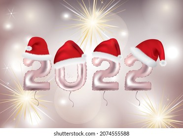 2022 pink foil balloon. vector