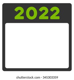 2022 Plan vector icon. Style is bicolor flat symbol, eco green and gray colors, rounded angles, white background.