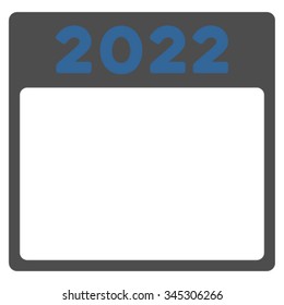 2022 Plan vector icon. Style is bicolor flat symbol, cobalt and gray colors, rounded angles, white background.