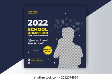 2022 school admission social media banner design 