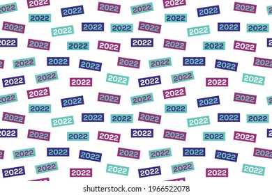 2022 seamless pattern. Repetitive vector illustration of 2022 numbers. Year 2022. EPS 10.
