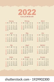 2022 simply calendar design template