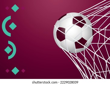 2022 soccer tournament cup background. football pattern red . Vector background for design.