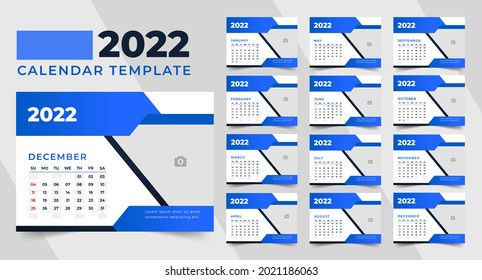 2022 Table Calendar Design Template Desk Stock Vector (Royalty Free ...