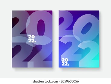 2022 template design with copy space. Strong typography. Colorful and easy to remember. Design for branding, presentation, portfolio, business, education, banner. Vector, illustration