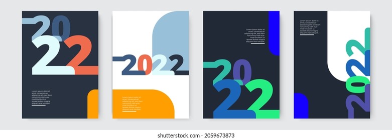 2022 template design. Strong typography. Colorful and easy to remember. Design for branding, presentation, portfolio, business, education, banner. Vector, illustration
