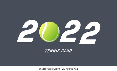 2022 Tennis Club , Simple flat design style  ,Illustrations for use in online sporting events , Illustration Vector  EPS 10