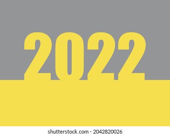 2022 text design. for Brochure design template, card, banner. Vector illustration. Isolated on yellow and gray background.