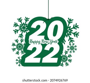 2022 text design. For brochure design template, card, banner. Vector illustration. Isolated on white background Happy new year and happy holidays concept.