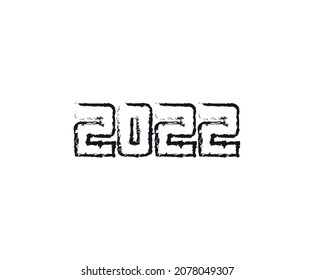 2022 text number design template. 2022 typography symbol.