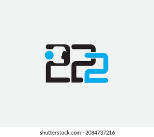 2022 text stylish design black and blue color. Design typography of 2022 Happy new year celebration.