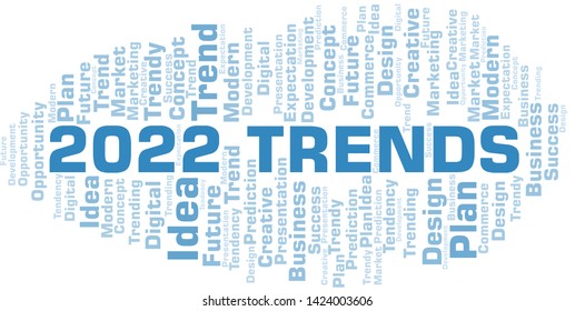 2022 Trends word cloud. Wordcloud made with text only.