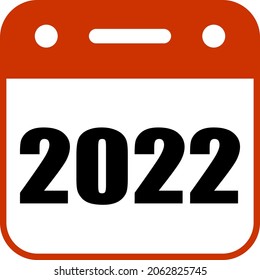2022 vuelta del año vector, fondo blanco