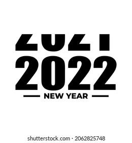 2022 turn of the year vector, white background