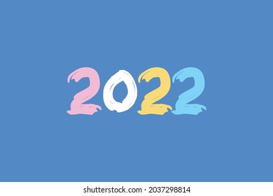 2022 typography symbol Happy New Year vector illustration.