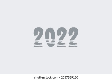 Ilustración vectorial de tipografía 2022. Elemento del festival de Año Nuevo