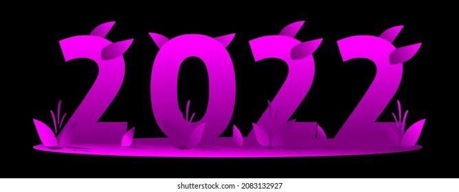 2022 Vektordesign mit violetter Farbe Violet Velvet tropischer Stil