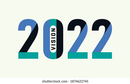 2022 Vector Isolated on Black background, 2022 new year design template