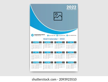 2022 Wandkalender-Konstruktionskreis-Layout Vektorgrafik