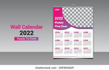 2022 Wall Calendar Design, Wall Calendar Design Template 2022.