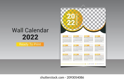 2022 Wall Calendar Design, Wall Calendar Design Template 2022.
