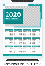 2022 wall calendar template with abstract and modern style use for business planner