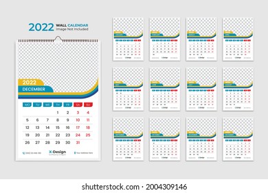 2022 wall calendar template, desk calendar, events calendar, desk calendar