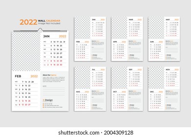 plantilla de calendario de pared de 2022, calendario de eventos, calendario de escritorio