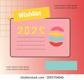 Ilustración vectorial de plantilla de lista blanca 2022