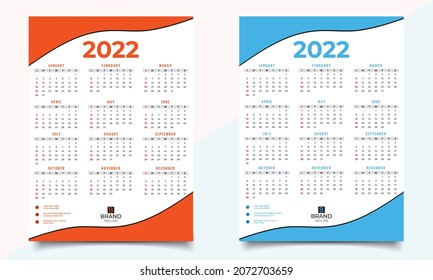 El diseño del calendario de 2022