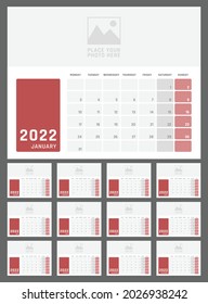 2022 year calendar, calendar design for 2022 starts monday