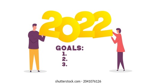 2022 year goals concept illustration