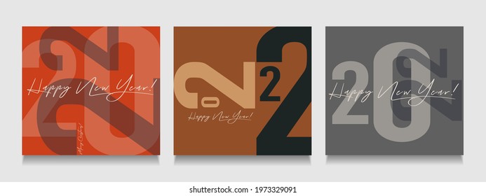 2022 Year. Happy New Year 2022 and Merry Christmas. Abstract illustration for the new year for banner, poster, background or card. Templates calligraphic text  for celebration and season decoration.