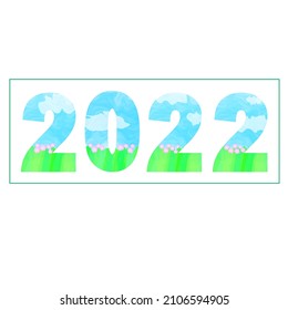 2022 year, nature concept, vector illustration