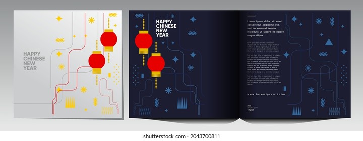 2022. Year of the tiger. Happy Chinese new year. Vector illustration. Holiday background for a poster, banner, postcard, cover.